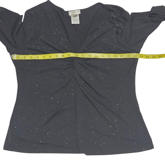Laura Elegant Black Sparkly Top XL - Picture 2 of 6